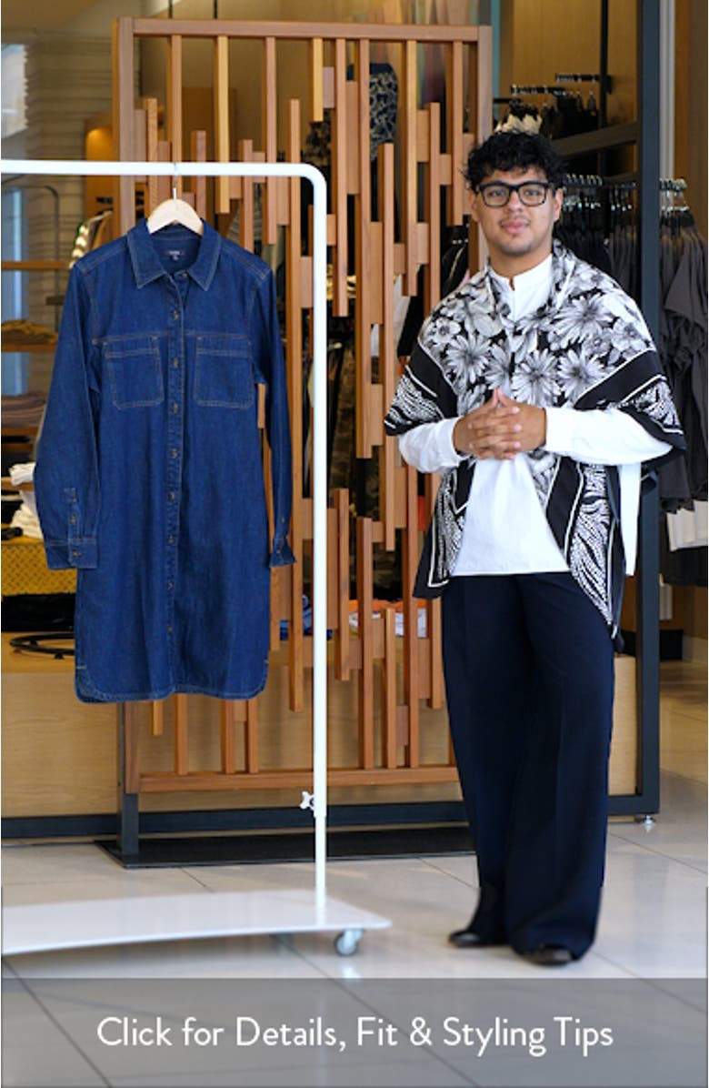 Reese Long Sleeve Denim Shirtdress, sales video thumbnail