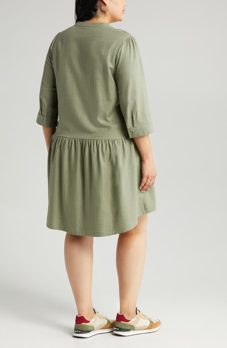 Caslon<sup>®</sup> Pocket Drop Waist Cotton Blend Dress, Alternate, color,