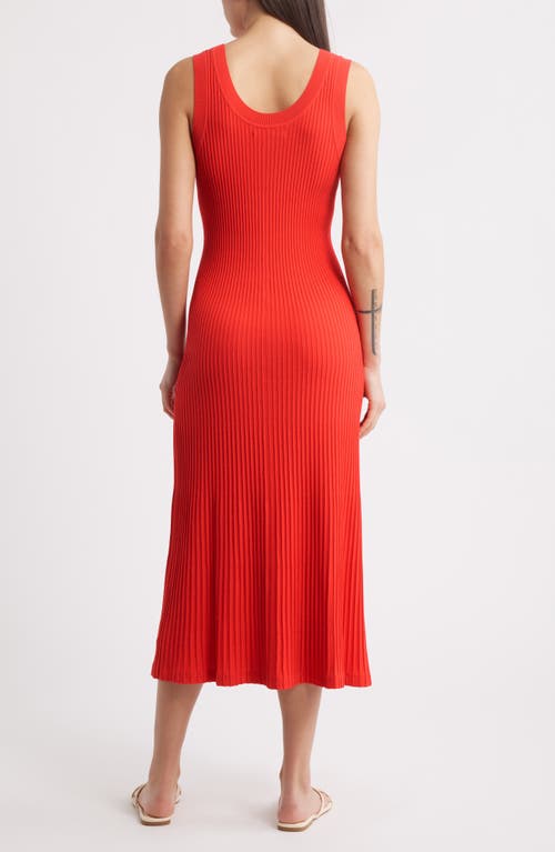 Wyeth Sleeveless Rib Sweater Dress In Red