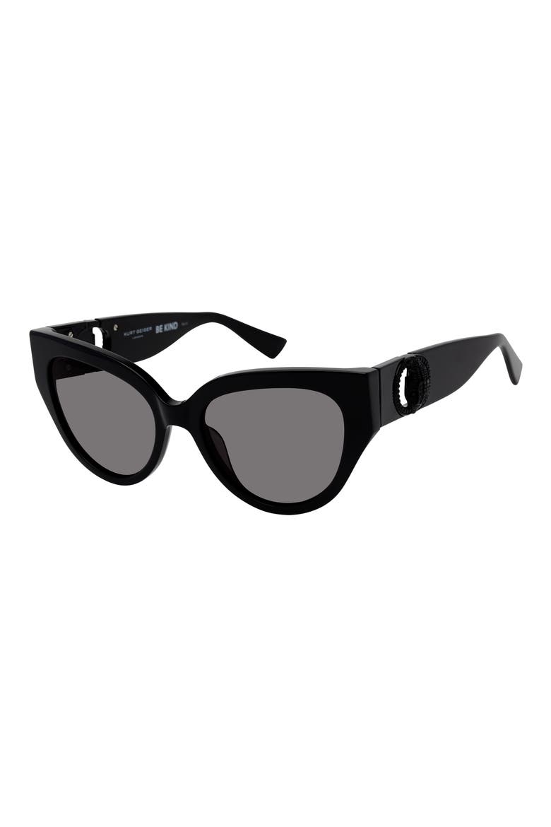 54mm Cat Eye Sunglasses, Alternate, color, BLACK/ SMOKE
