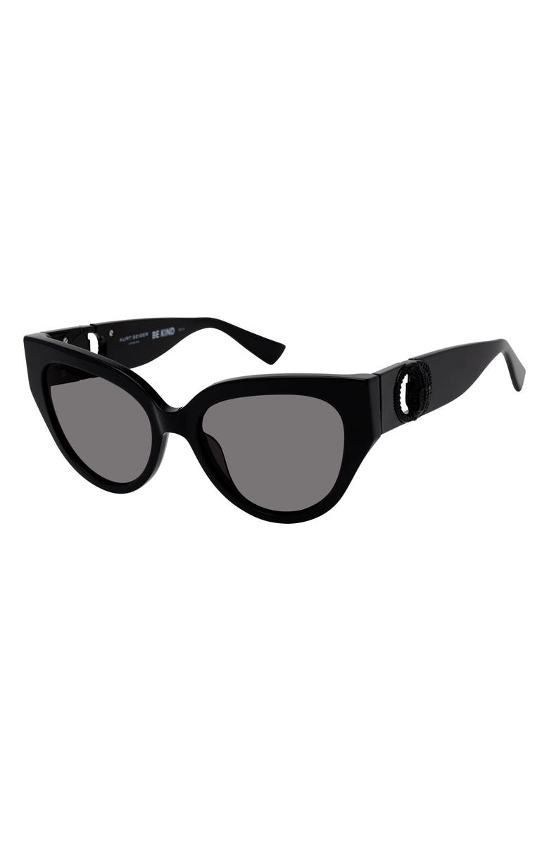 Kurt Geiger London 54mm Cat Eye Sunglasses, Alternate, color, Black/ Smoke