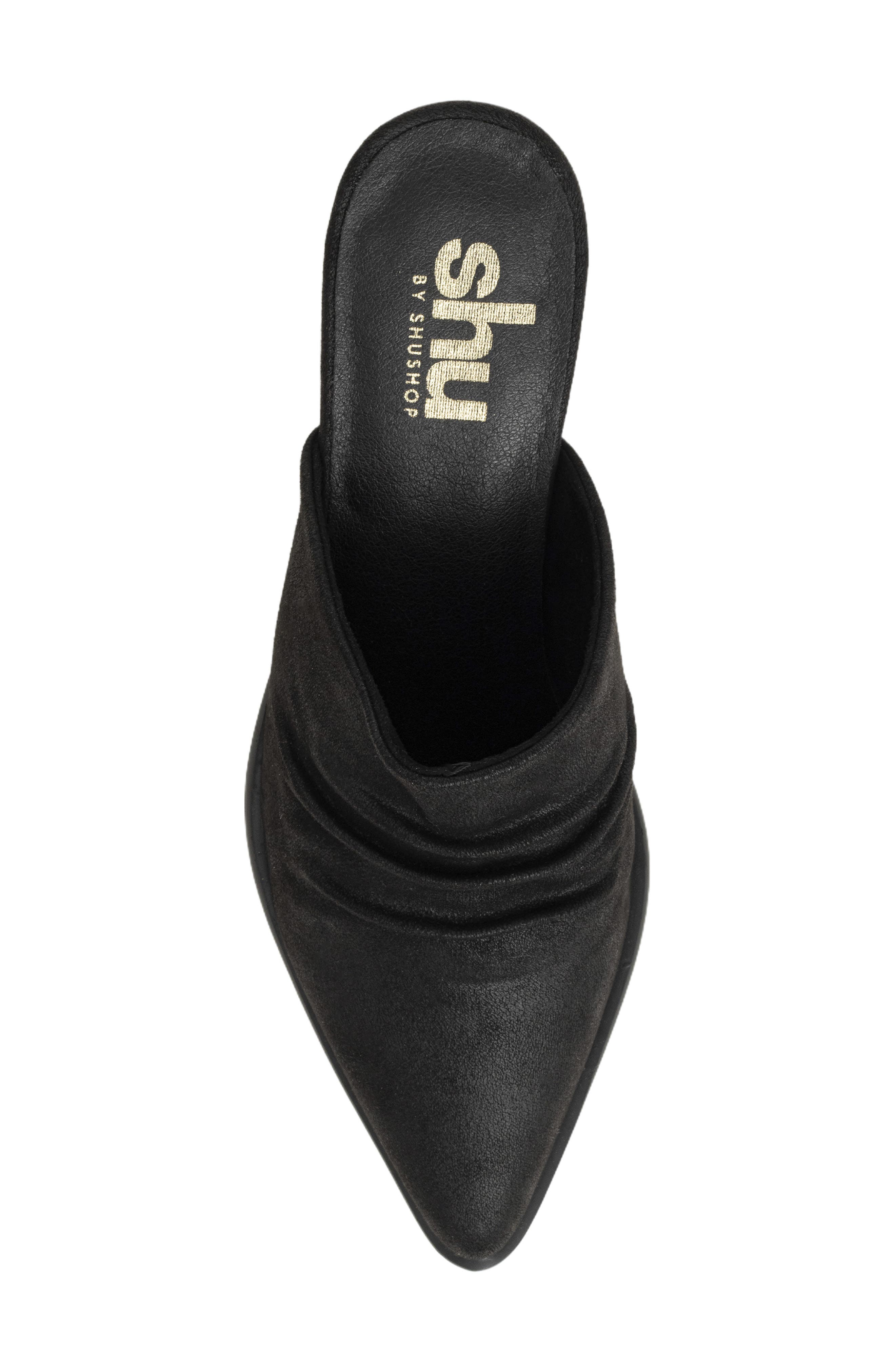 SHUSHOP Nicky Pointed Toe Mule, Alternate, color, Black Suede