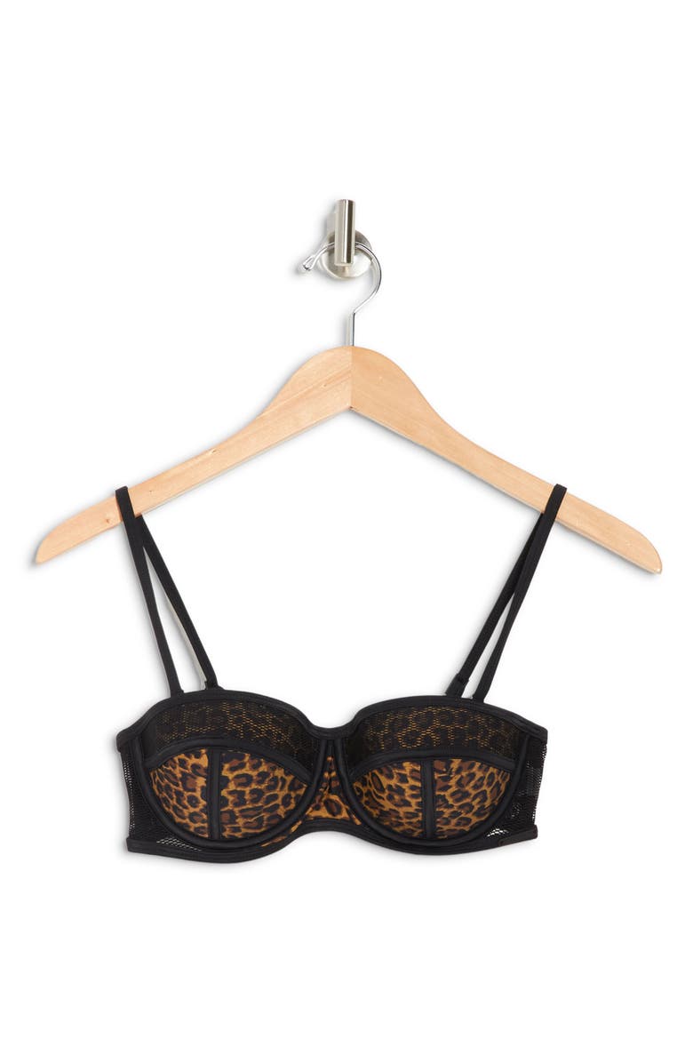 KENDALL + KYLIE Leopard Print Underwire Bikini Top, Alternate, color, 