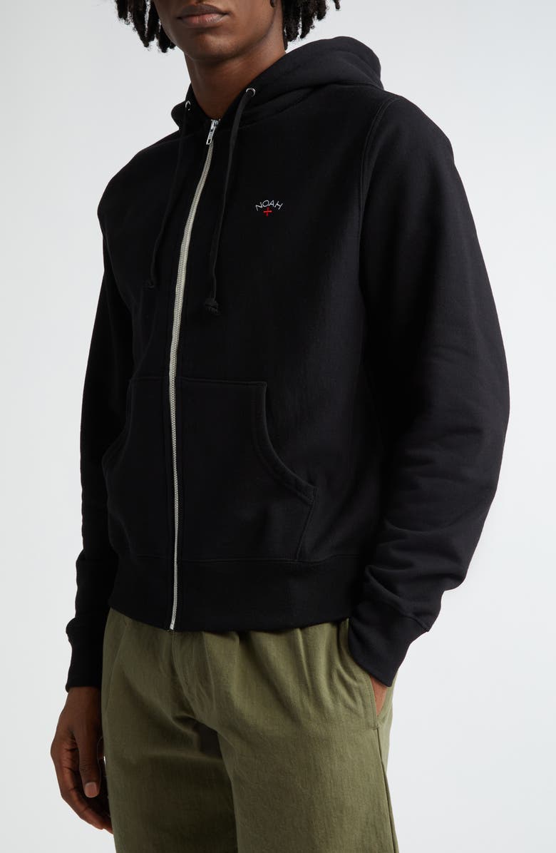 Noah Lightweight Cotton Zip Hoodie, Alternate, color, Black
