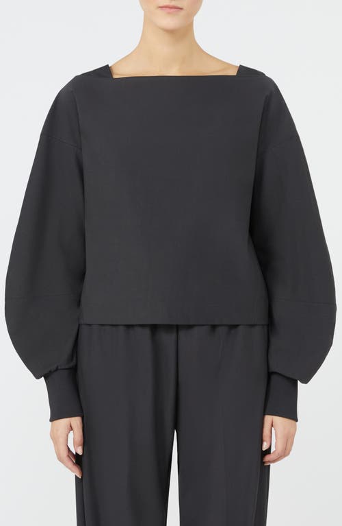 Mm By Max Mara Sarnico Balloon Sleeve Knit Shirt In Gray