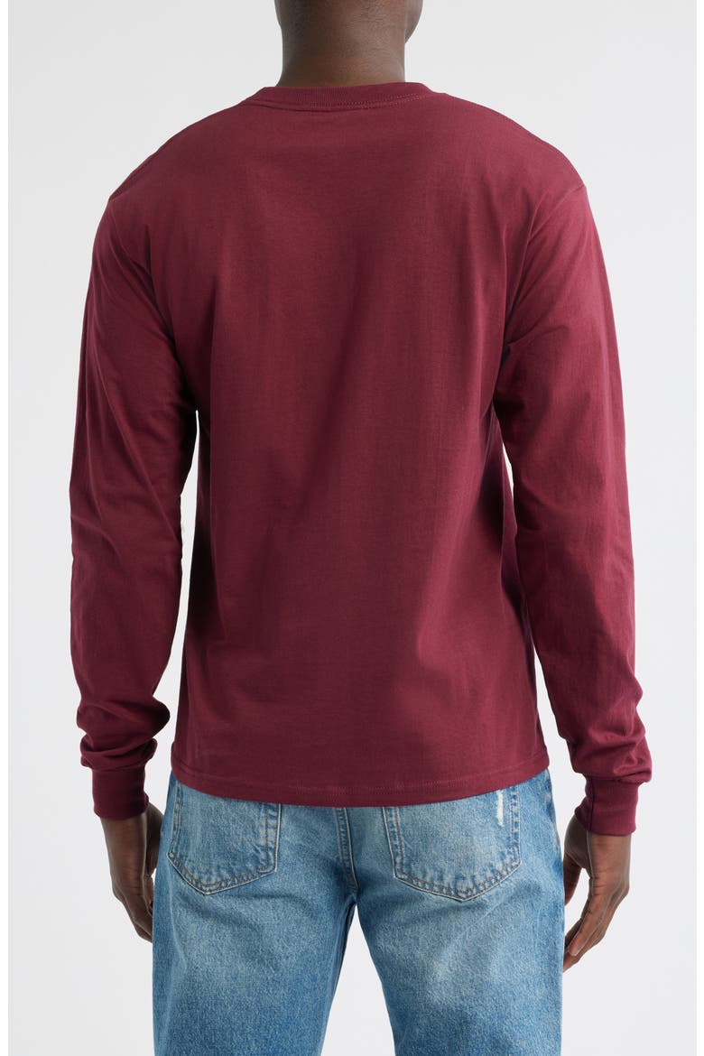 Go-To Embroidered Long Sleeve T-Shirt, Alternate, color, BURGUNDY
