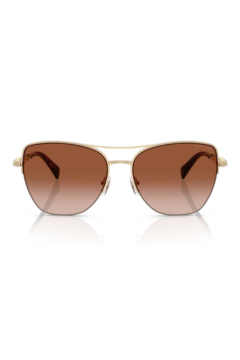 Dorado Beach 57mm Square Sunglasses, Main, color, GOLD SHINY / DARK BROWN