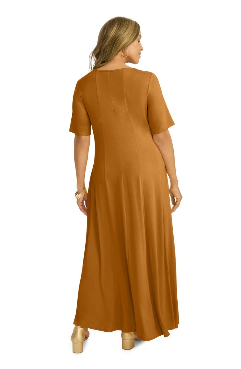 Jessica London Square Neck Maxi Dress, Alternate, color, Clove