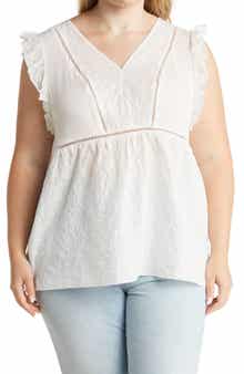 Forgotten Grace Eyelet Babydoll Blouse