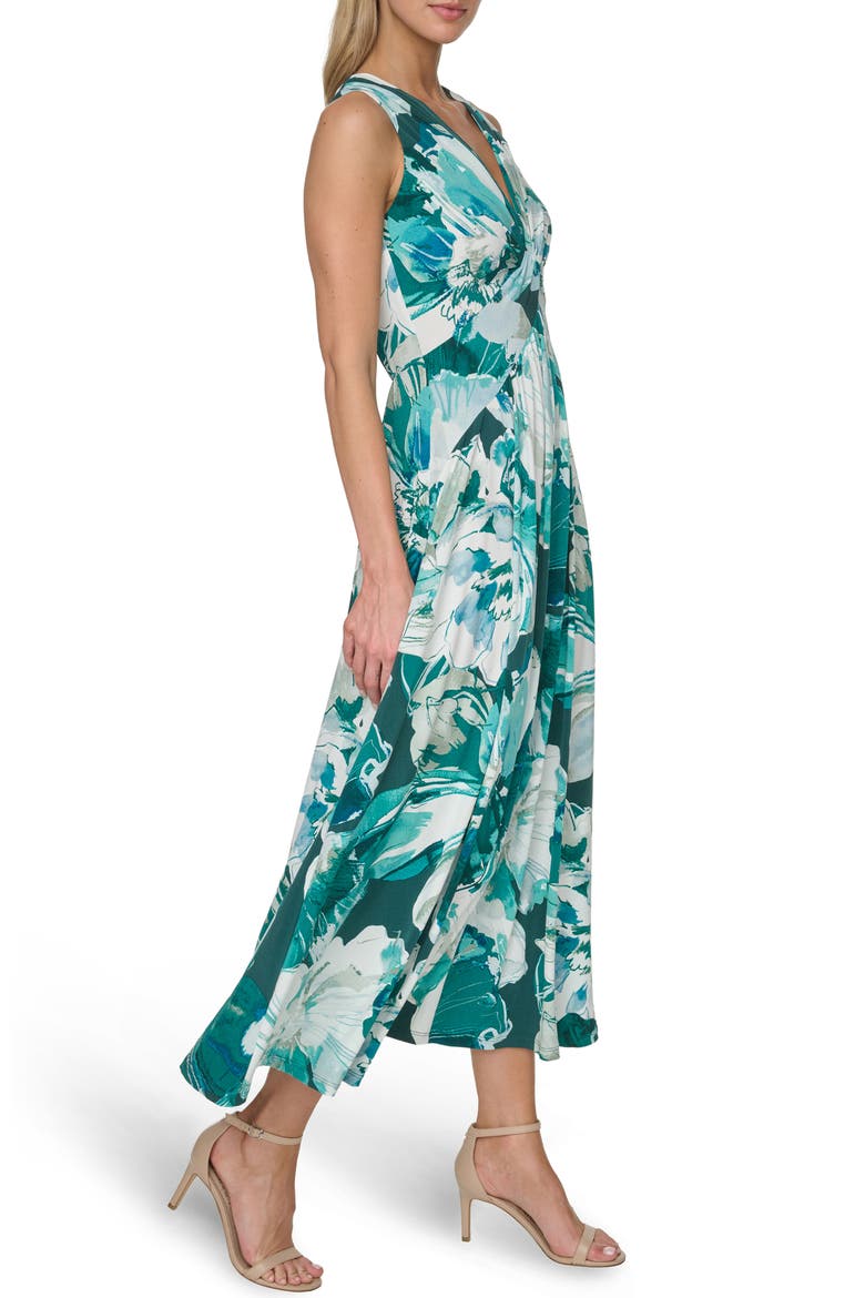 Twist Front Jersey Maxi Dress, Alternate, color, MALACHITE MULTI