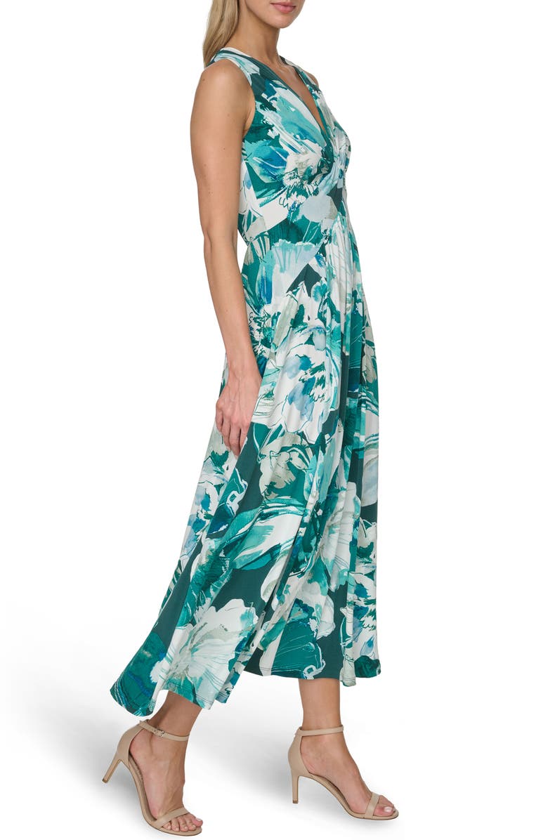 Calvin Klein Twist Front Jersey Maxi Dress, Alternate, color, Malachite Multi