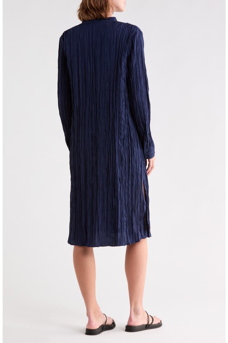 Pleated Silk Shirt, Alternate, color, MIDNIGHT