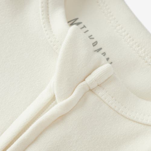 Milkbarn Brushed Zipper Pajama In White