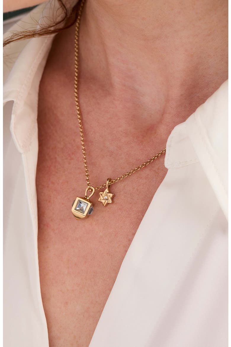 Hanukkah Duo Charm Necklace, Alternate, color, Gold