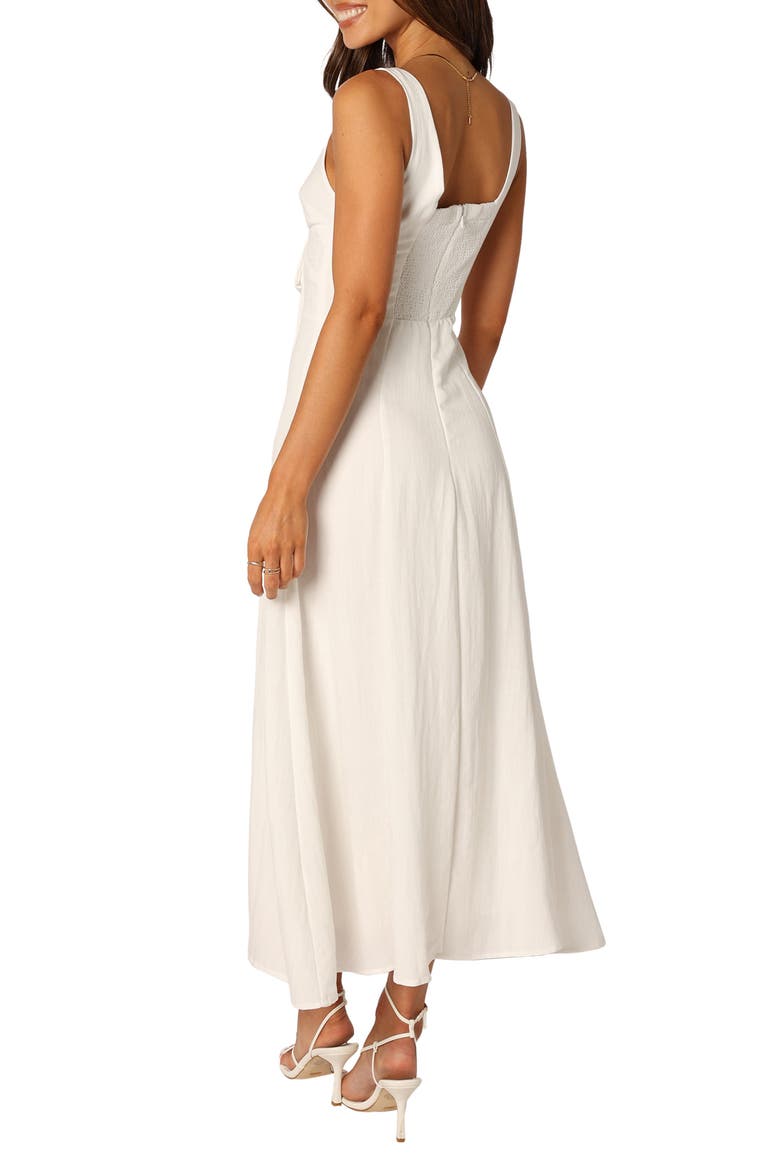 Archer Tie Front Sleeveless Dress, Alternate, color, WHITE