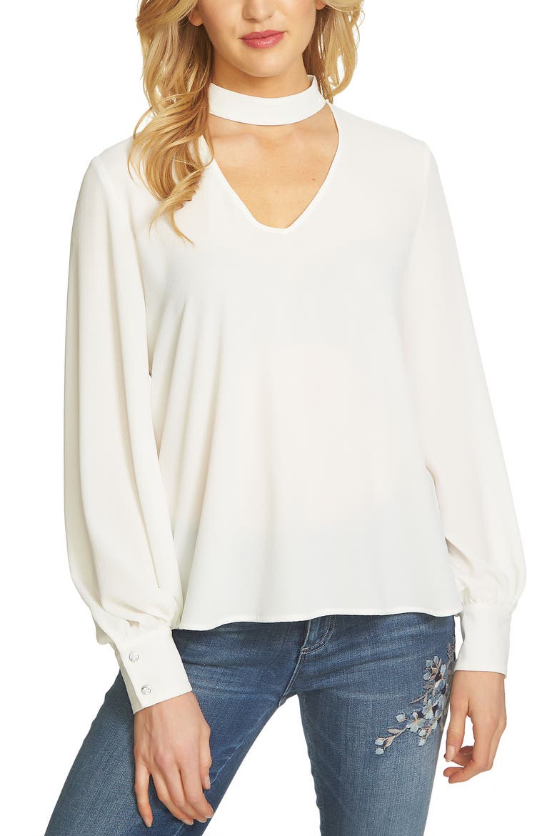 Choker Blouse, Main, color, NEW IVORY