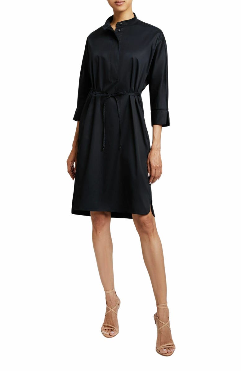 Santorelli VALENTINA 3/4 Sleeve Shirt Dress with Stand Collar, Alternate, color,