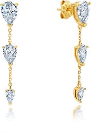 Crislu Oppulent Drops Linear Earrings