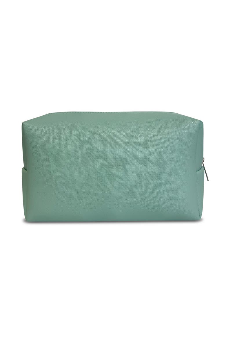 The Mira Mint Textured Cosmetic Bag, Main, color, Mint Green