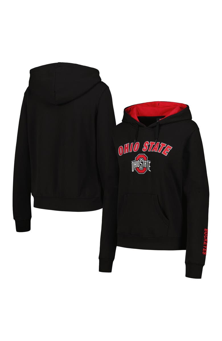 COLOSSEUM Women's Black Ohio State Buckeyes Arch & Logo 1 Pullover Hoodie, Main, color, Black