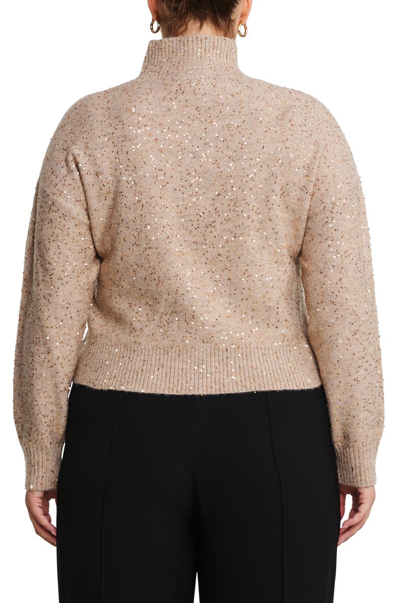 Estelle Golden Sparkle Sequin Sweater, Alternate, color, 