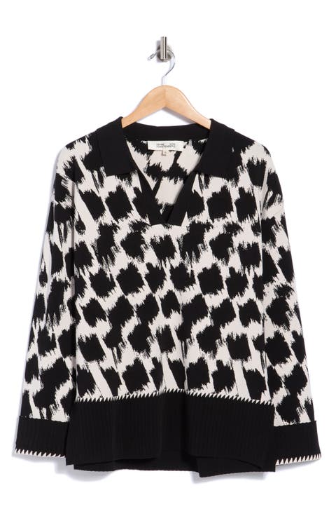 Lucretia Houndstooth Pattern Sweater