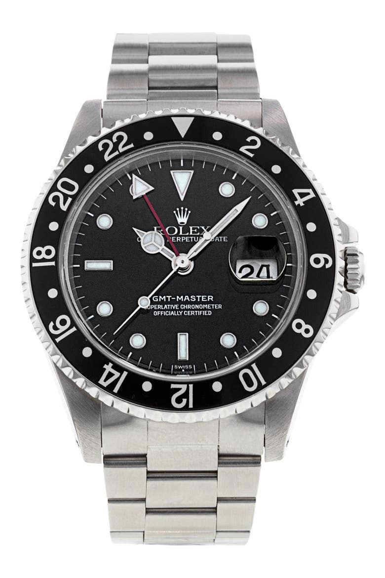Rolex Preowned GMT Master Bracelet Watch, 40mm, Main, color, BLACK