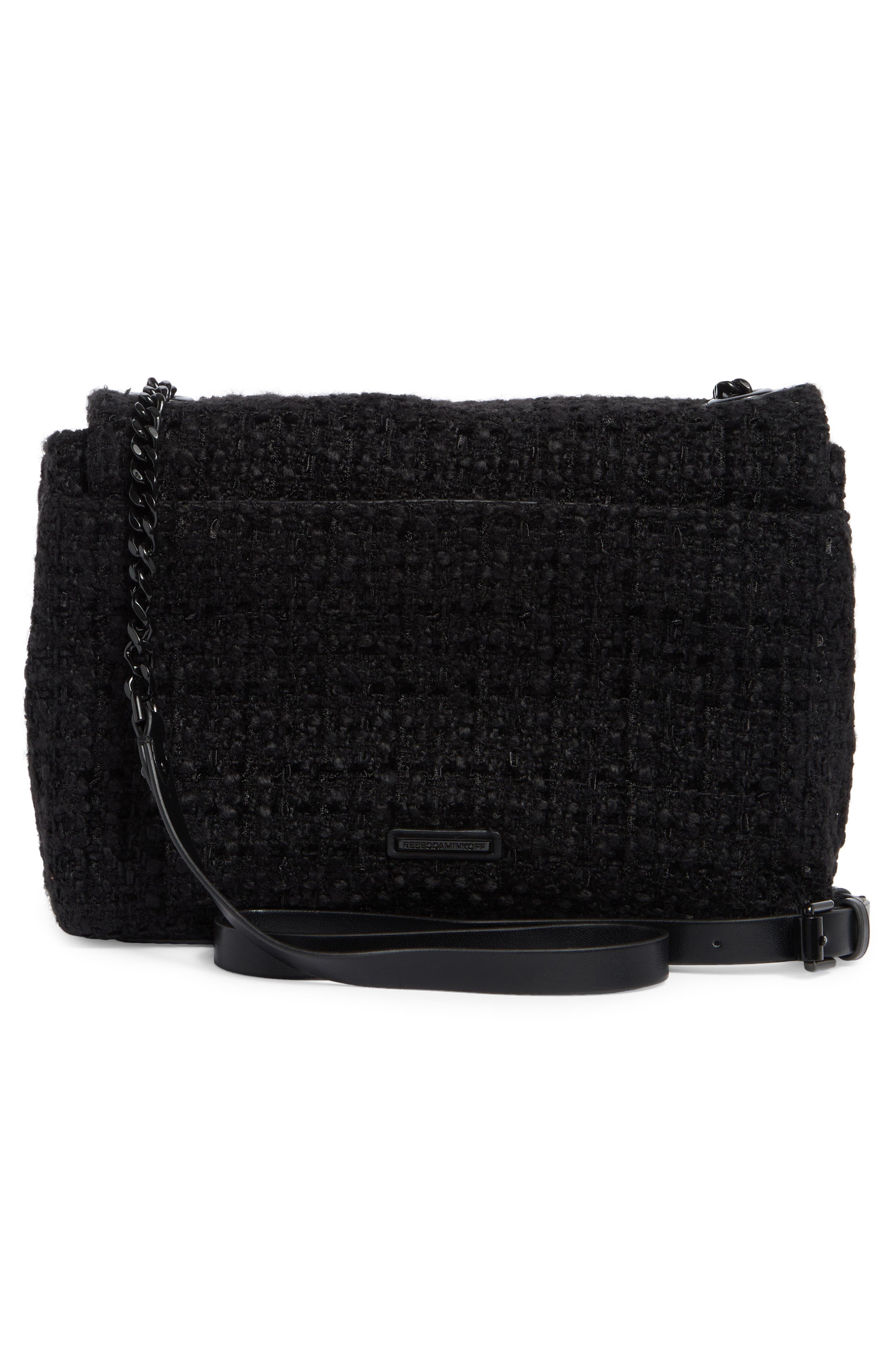 Rebecca Minkoff Edie Bouclé Flap Shoulder Bag, Alternate, color, 