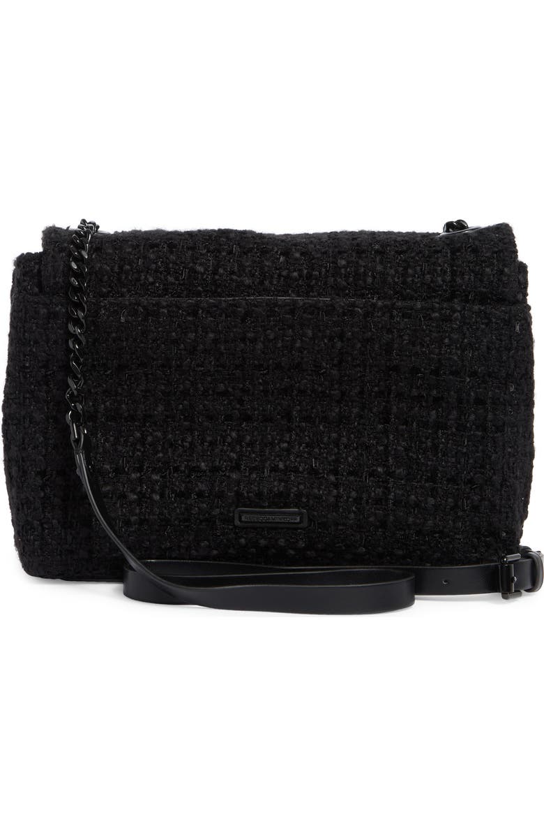 Rebecca Minkoff Edie Bouclé Flap Shoulder Bag, Alternate, color,