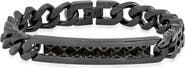 STEELTIME Black IP Stainless Steel CZ Band Ring