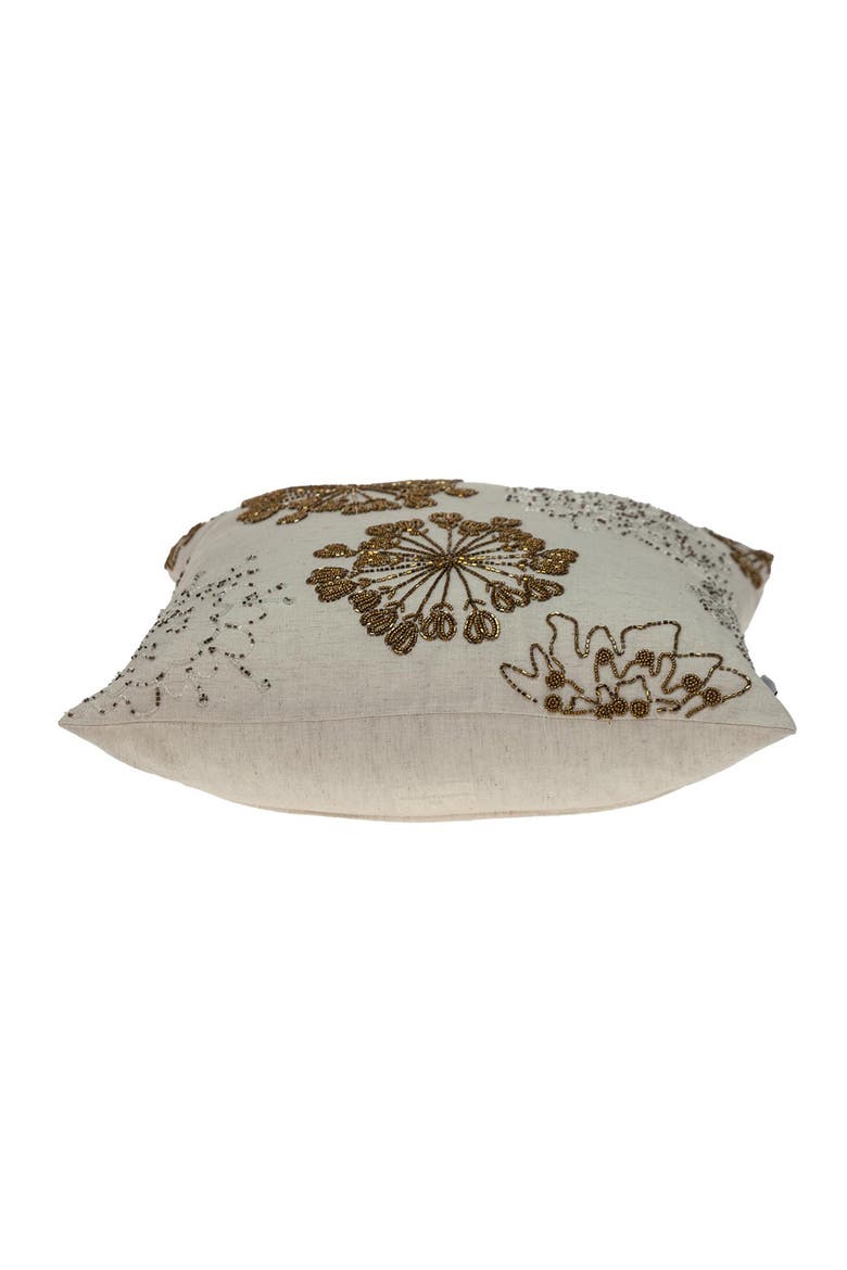 Periwinkle Beaded Accent Pillow, Alternate, color, BEIGE
