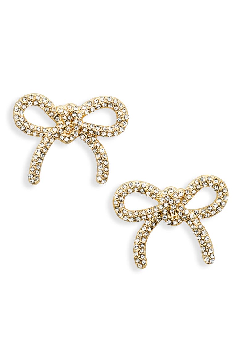 Jenny Bow Stud Earrings, Main, color, CLEAR