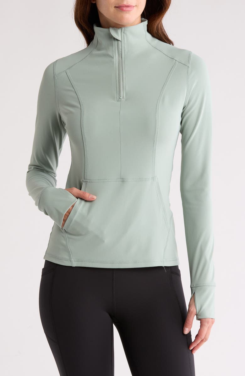 YOGALICIOUS Nude Tech Hills Half Zip Jacket, Main, color,