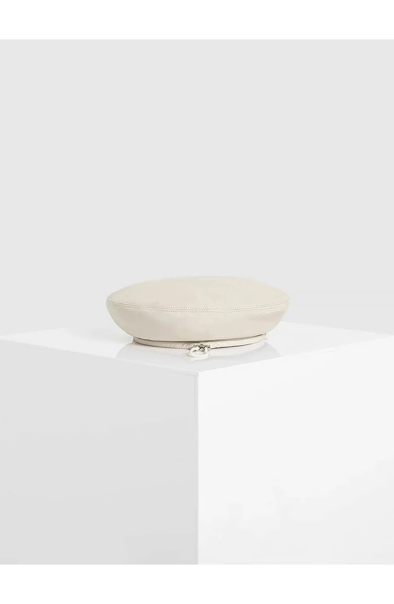 Manière De Voir Anya Leather Beret, Alternate, color, Beige