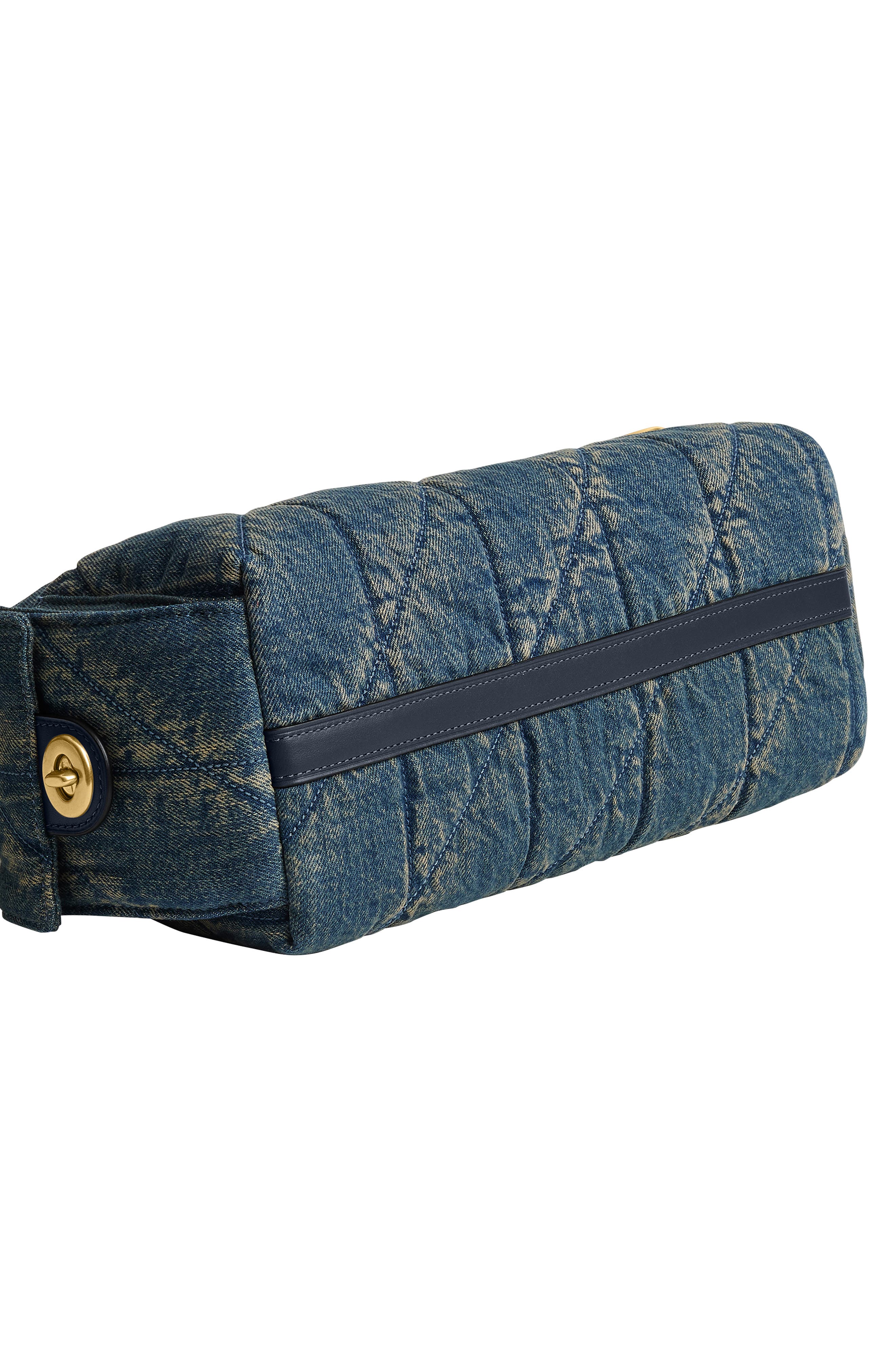 Pocket Juliet 30 Quilted Denim Hobo Bag, Alternate, color, B4/ DARK INDIGO