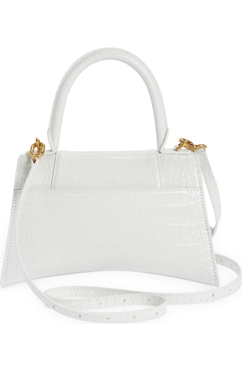 Balenciaga Hourglass Croc Embossed Leather Top Handle Bag, Alternate, color,