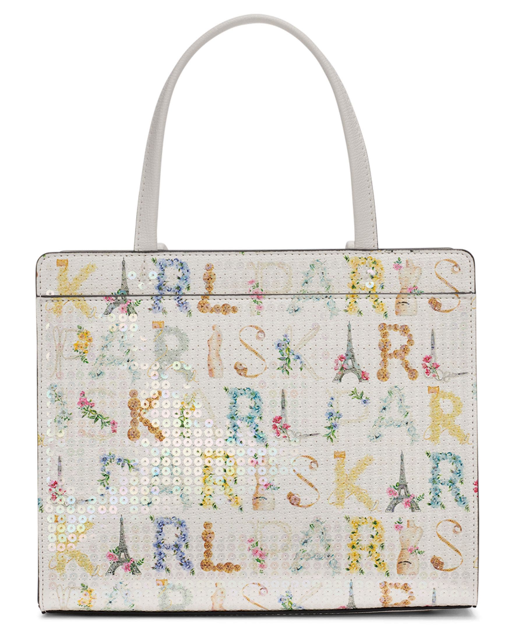 KARL LAGERFELD PARIS Maybelle Sequin KL Satchel, Alternate, color, Black Multi