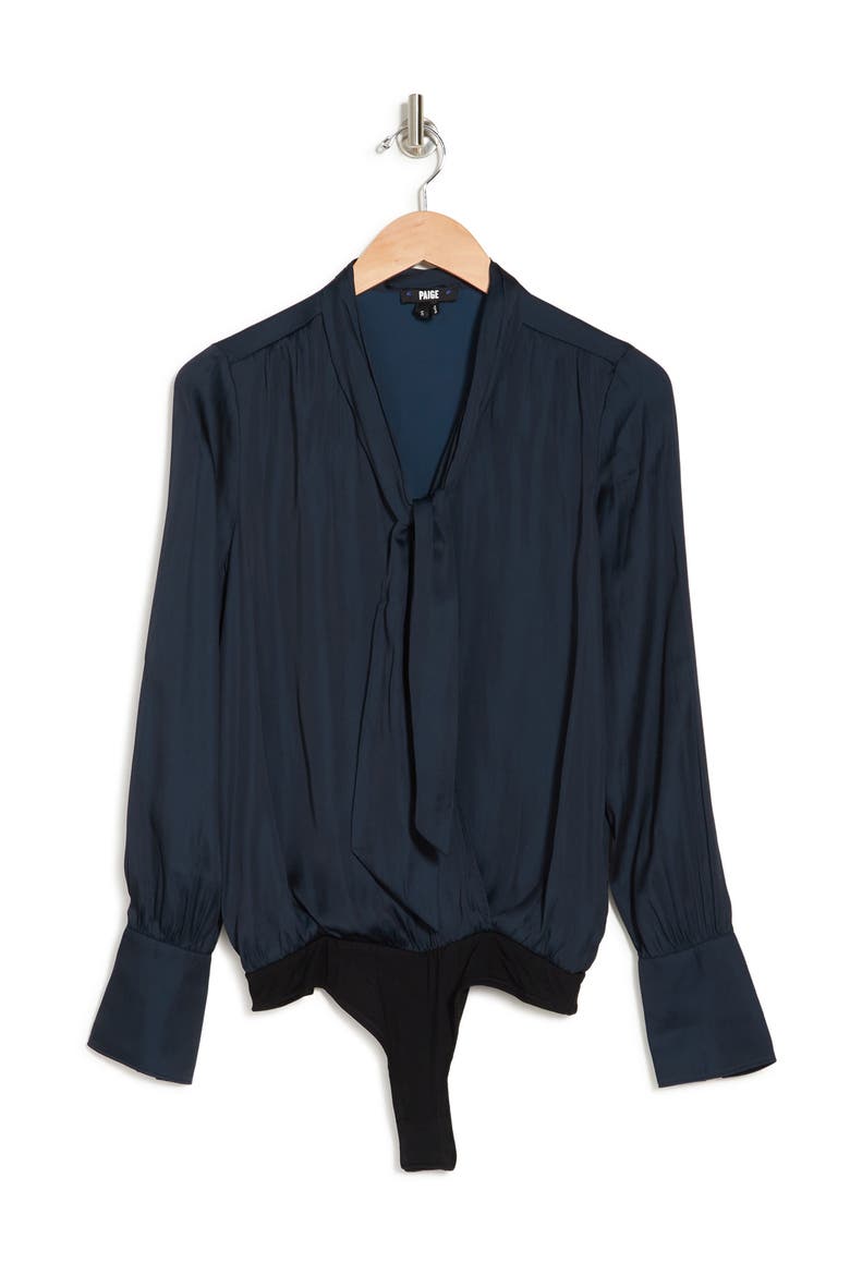 Saffron Long Sleeve Bodysuit, Alternate, color, NAVY