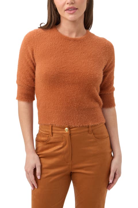 Maliah Fuzzy Elbow Sleeve Sweater