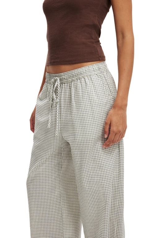 Cotton On Haven Wide Leg Pant In Microcheck Seersucker