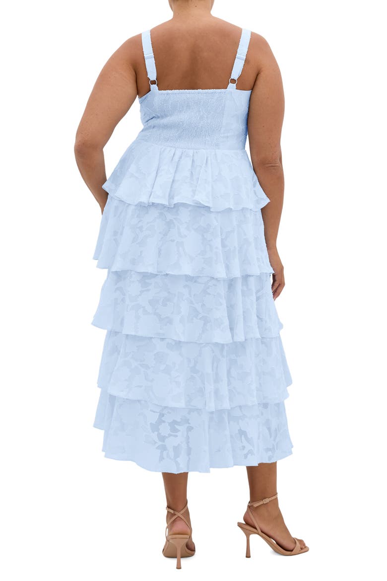 Daniela Tiered Ruffle Sleeveless Midi Dress, Alternate, color, SKY BLUE