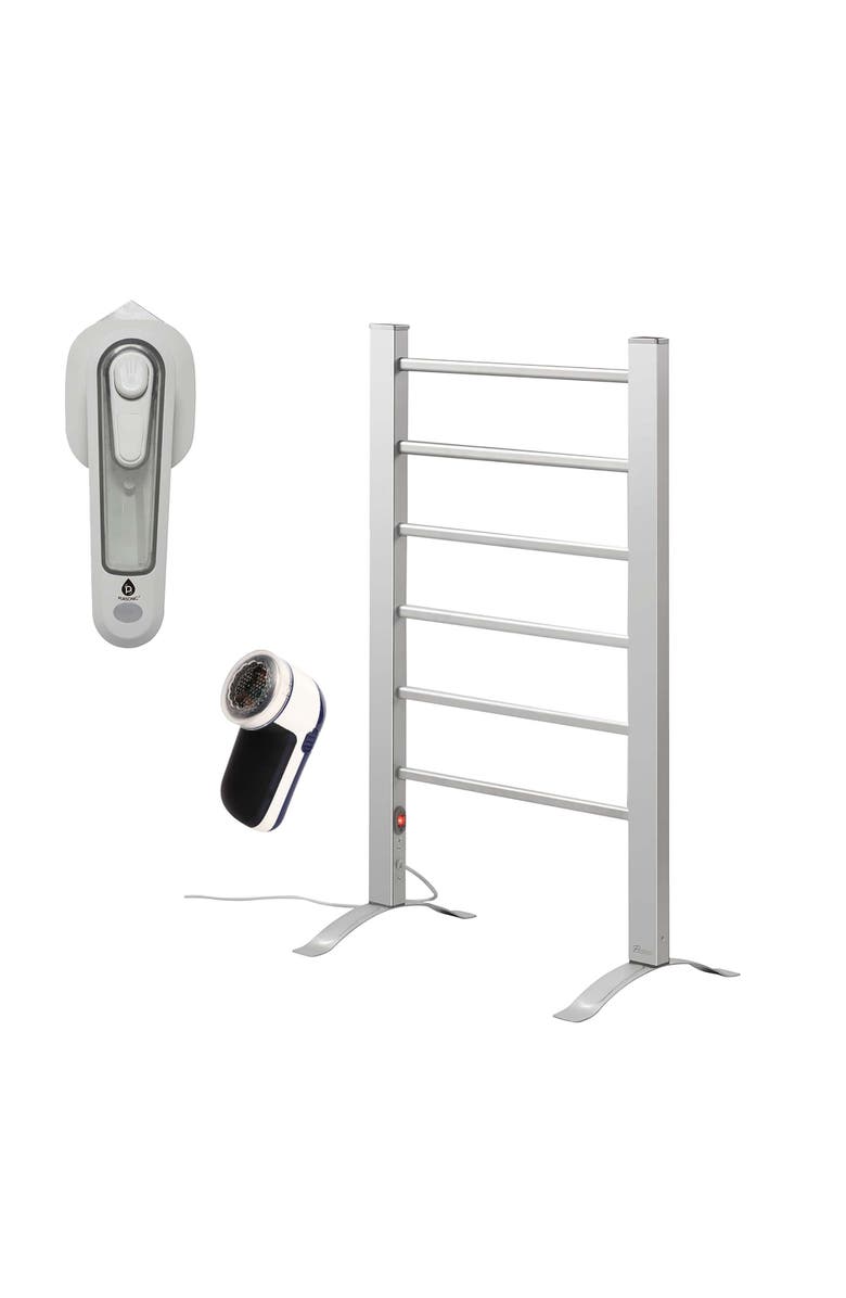 PURSONIC Ultimate Laundry & Fabric Care Bundle Mini Iron, Fabric Shaver & Electric Towel Warmer, Main, color, White