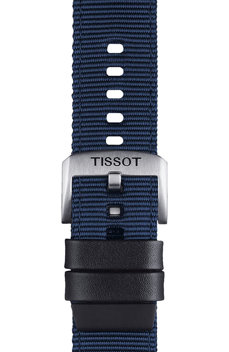 Tissot 22mm Fabric Watch Strap, Alternate, color, Blue