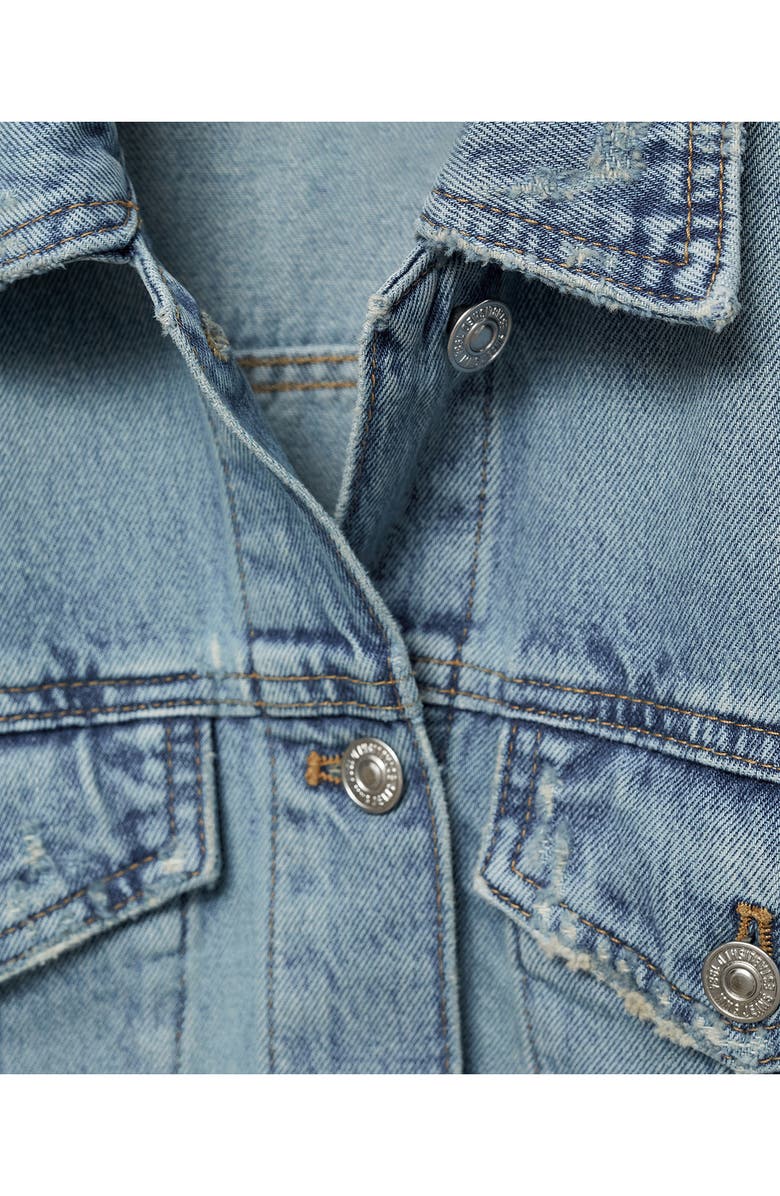 MANGO Crop Denim Trucker Jacket, Alternate, color,