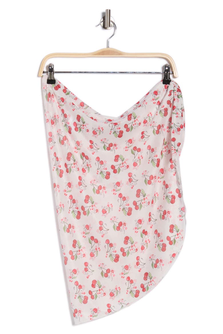 Printed Mesh Sarong, Alternate, color, IVORY CHERRY MULTI