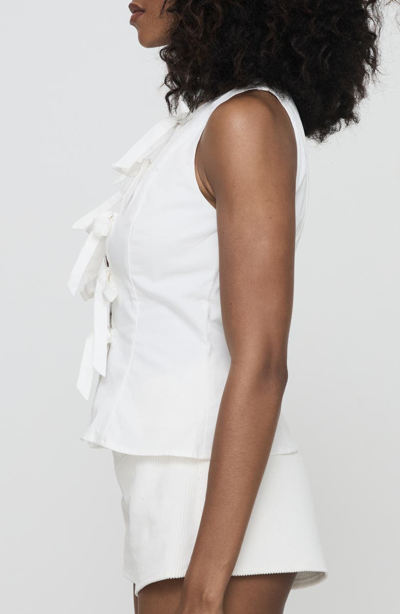 Princess Polly Luminary Sleeveless Organic Cotton Tie Front Top, Alternate, color, White