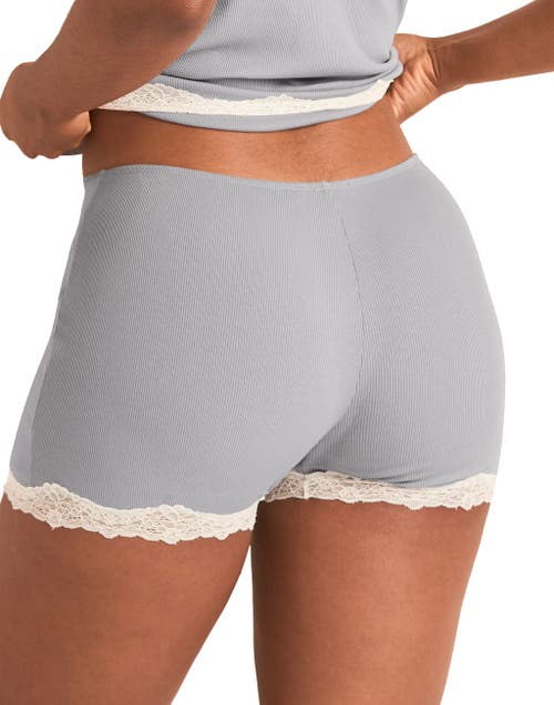 Adore Me Rib Knit Biker Short In Gray