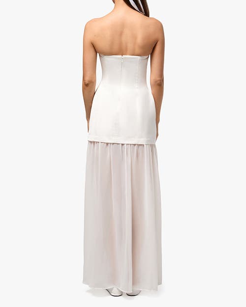 Weworewhat Corset Sheer Maxi Dress In Silk White
