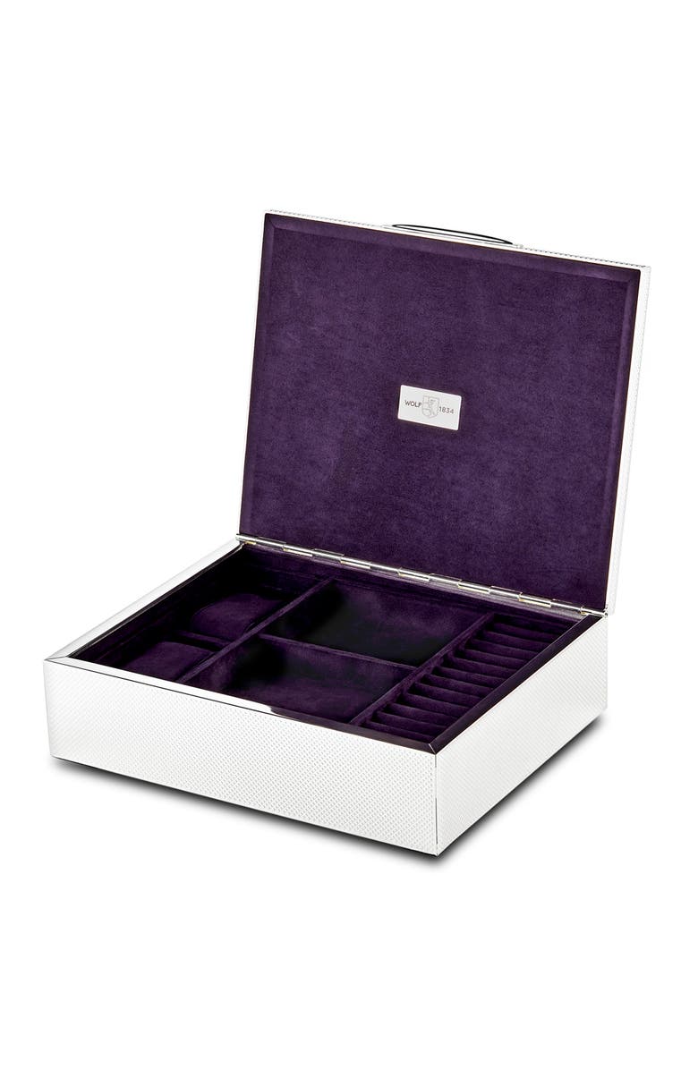 WOLF Silver Watch Jewelry and Legacy Box, Alternate, color, 