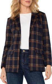 Liverpool Los Angeles Plaid Notched Lapel Blazer